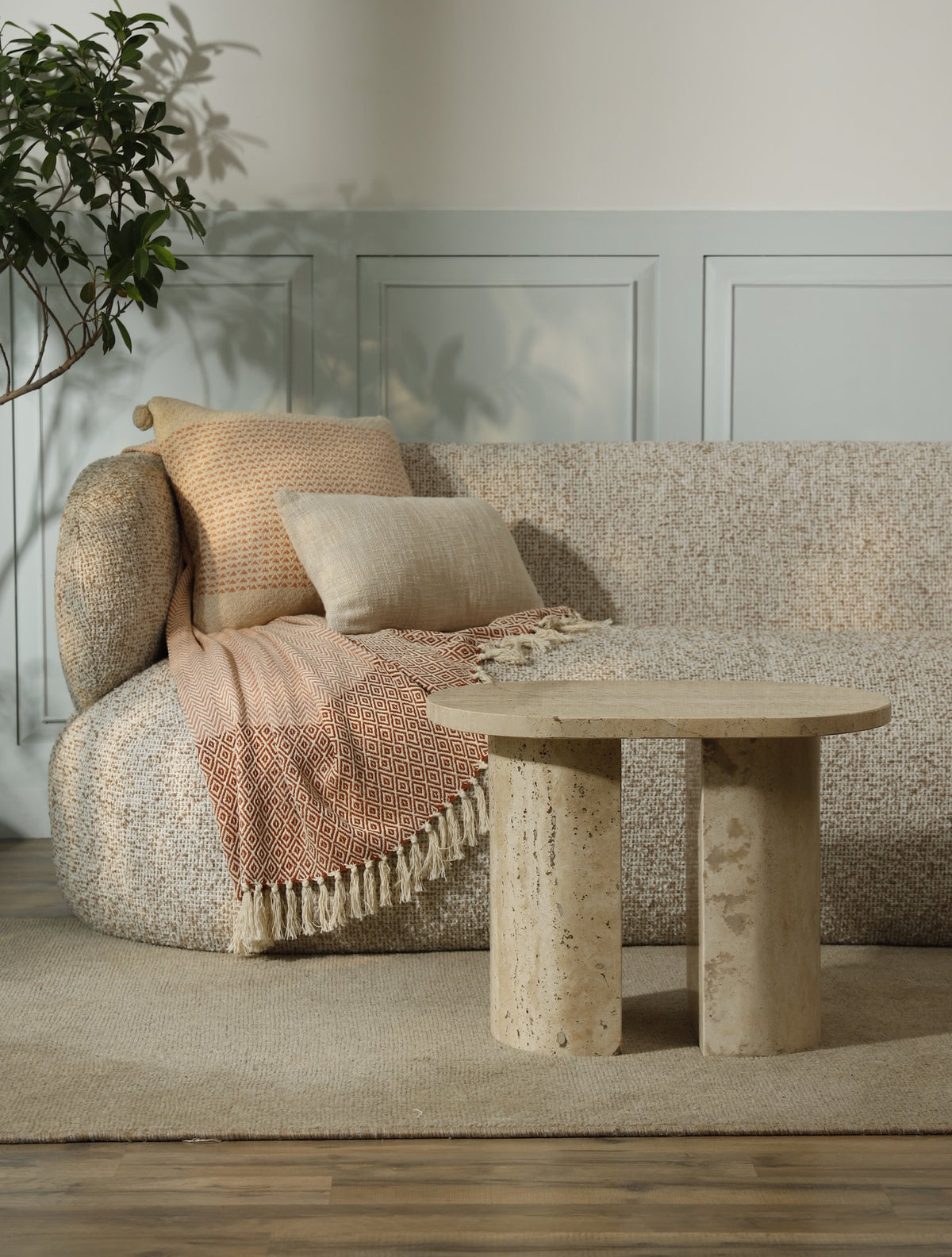 Isle Travertine Side Table
