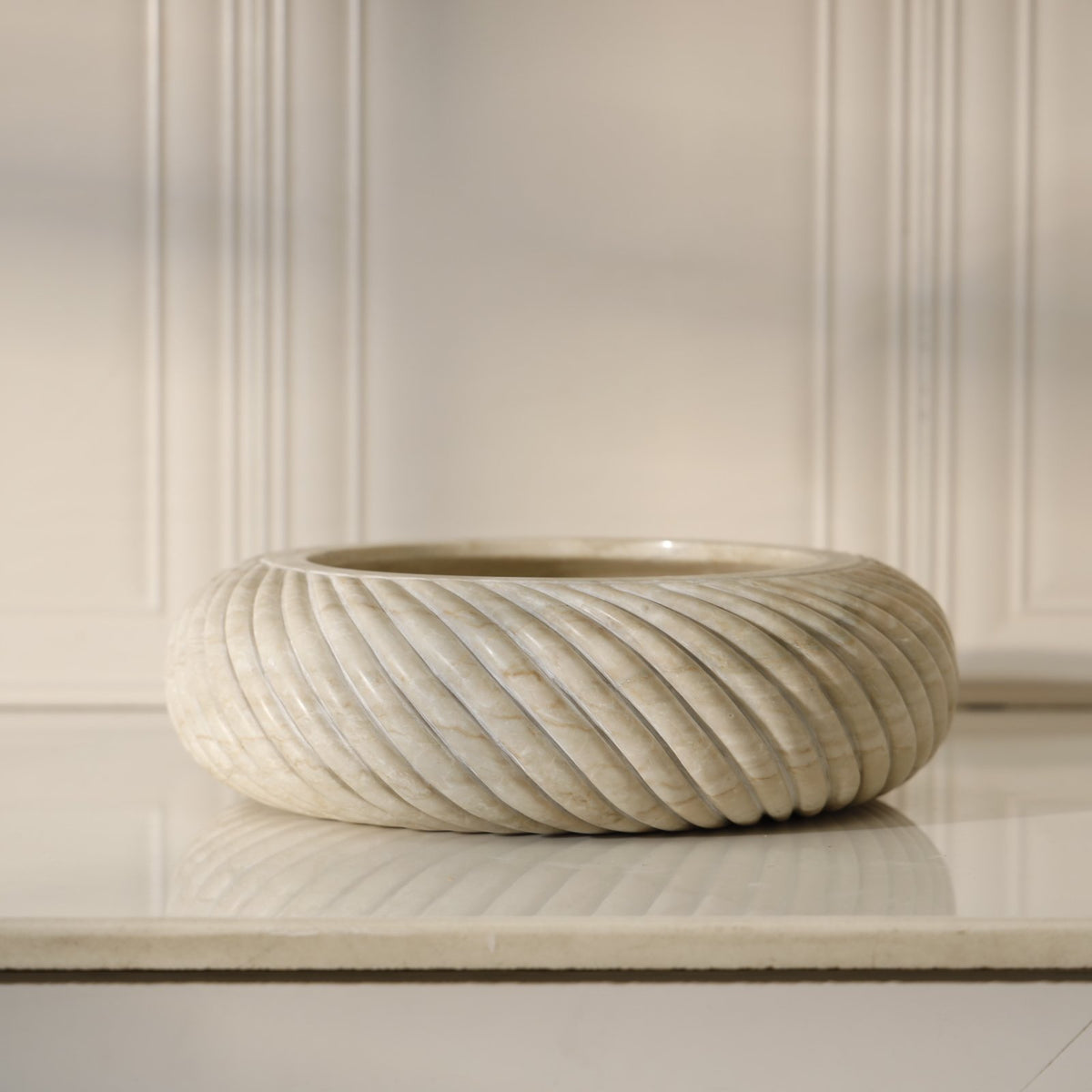 Drift Marble Bowl – Botticino