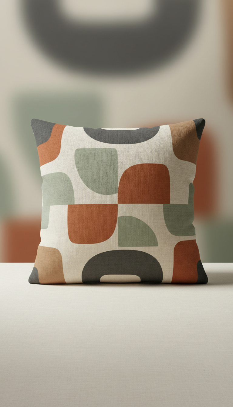 Patterned Throw Pillow In High-Contrast Weave
