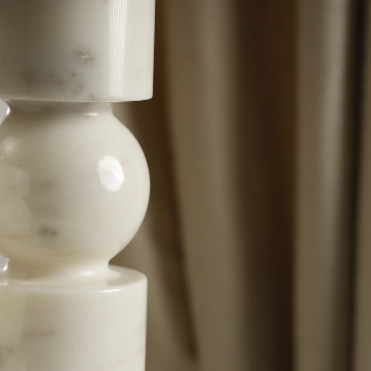 Ellipse Marble Candle Holder — Set of 2