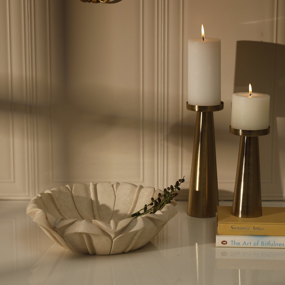 Heritage Lotus Marble Bowl