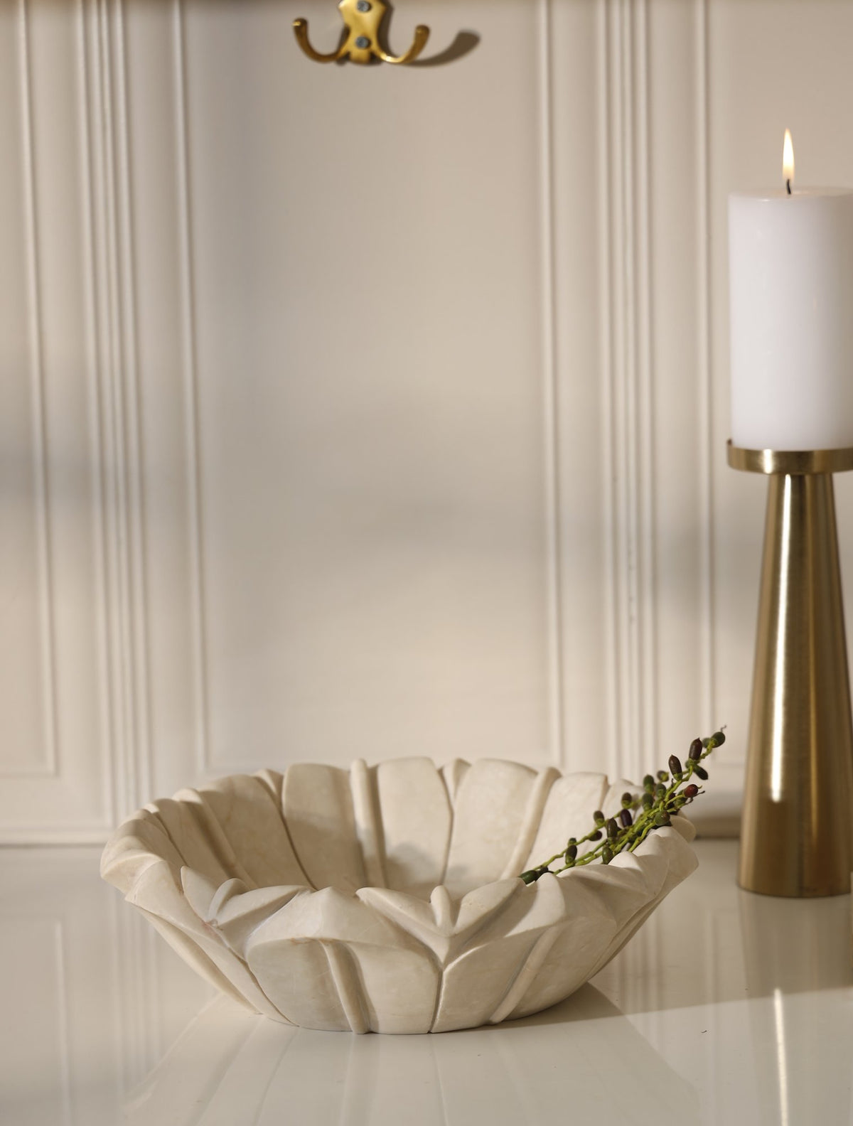 Heritage Lotus Marble Bowl