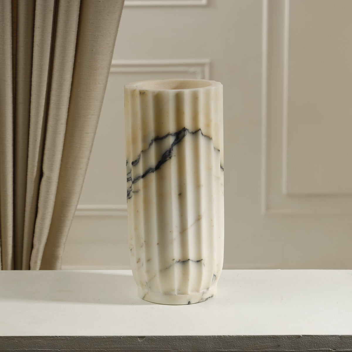 Mesa Scalloped Marble Vase