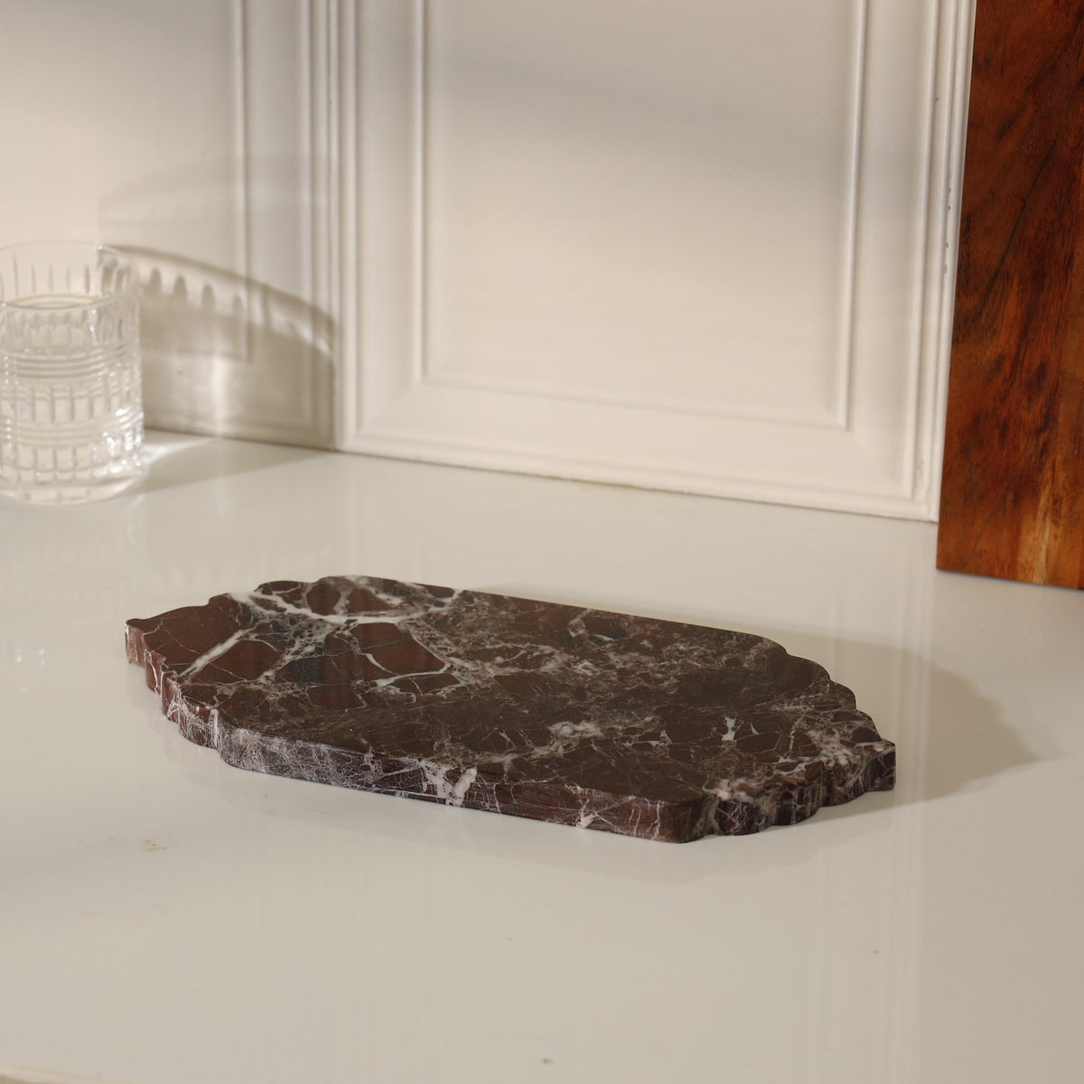 Tidal Marble Tray – Rosso Levanto