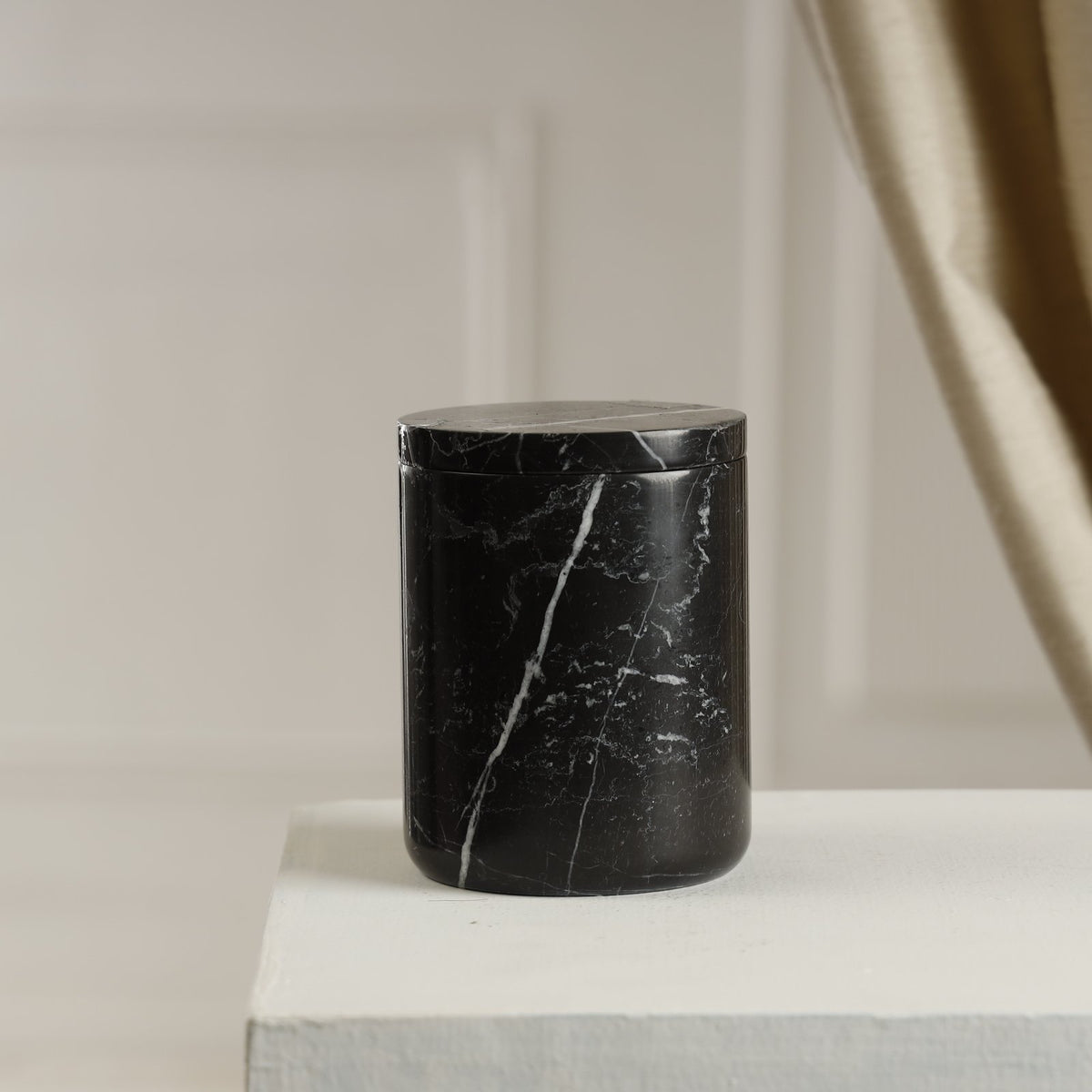 Aurora Candle Jar — Marble/Onyx – Nero Marquina Marble