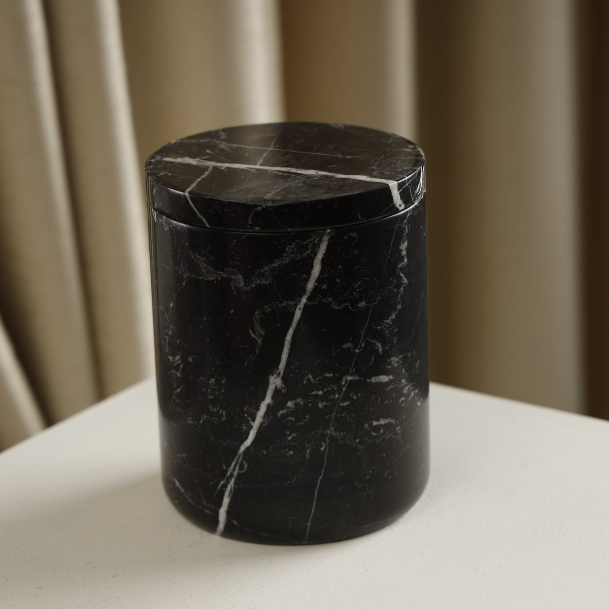 Aurora Candle Jar — Marble/Onyx – Nero Marquina Marble