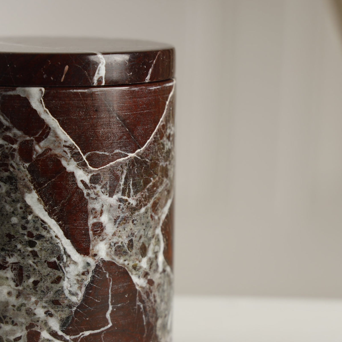 Aurora Candle Jar — Marble/Onyx – Rosso Levanto Marble