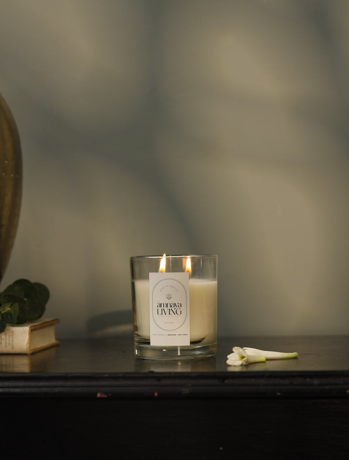 Aurora Candle Jar — Marble/Onyx – Rosso Levanto Marble