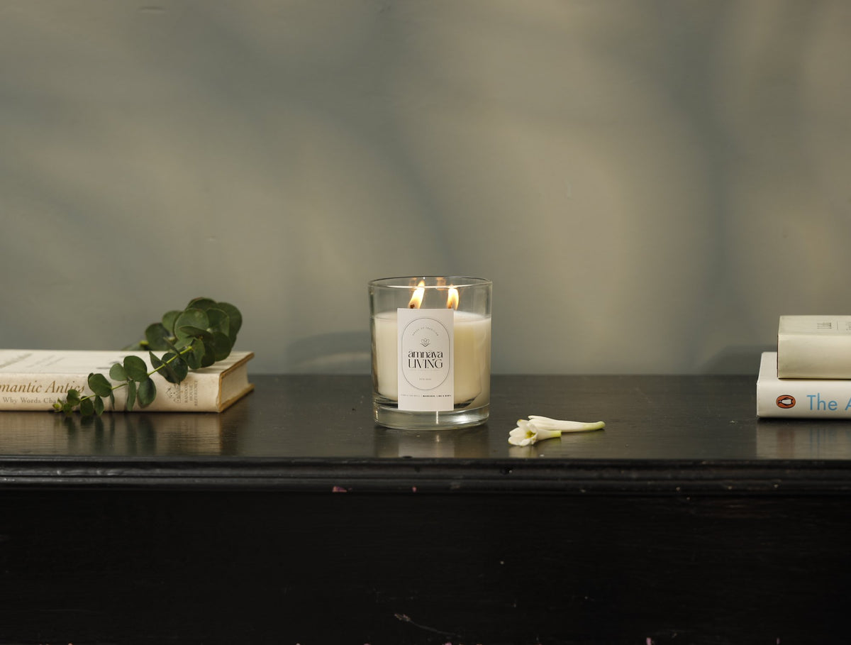 Aurora Candle Jar — Marble/Onyx – Rosso Levanto Marble