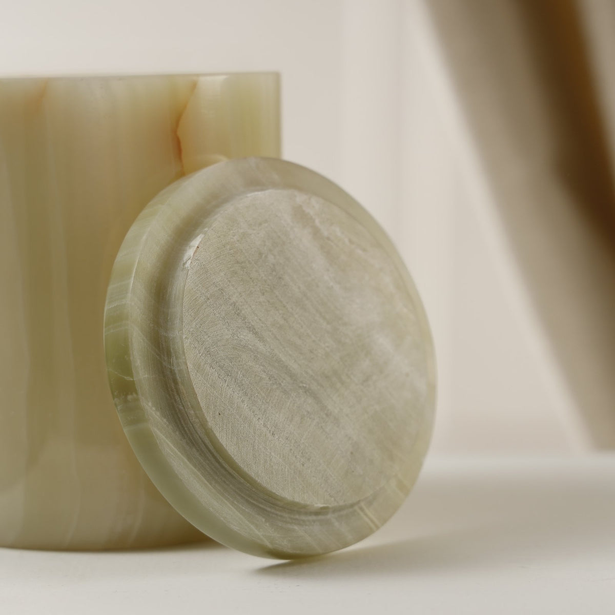 Aurora Candle Jar — Marble/Onyx – Light Green Onyx