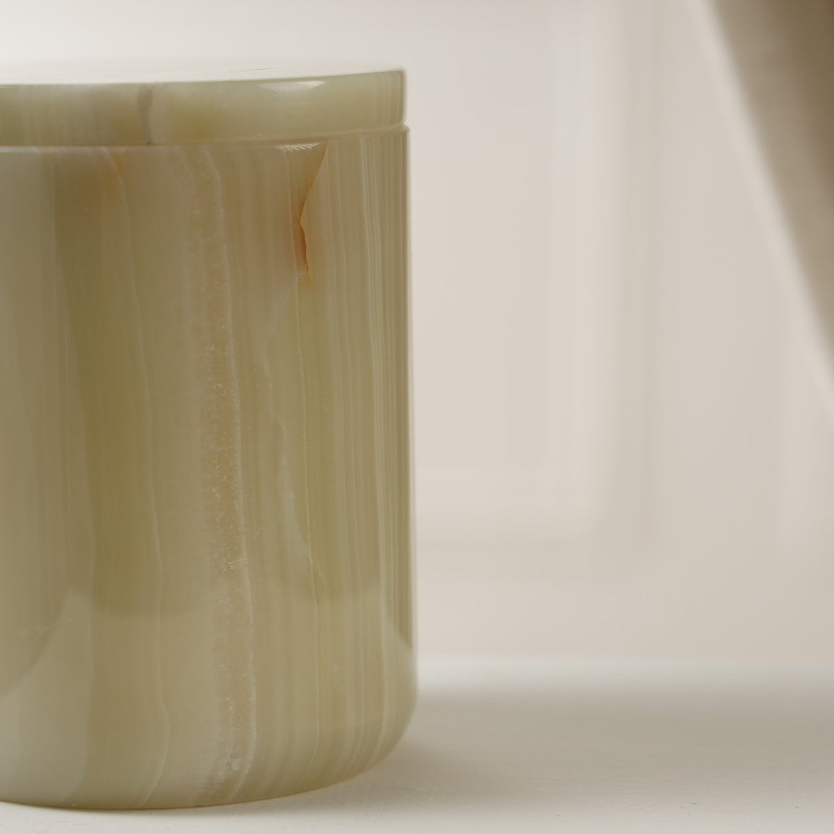 Aurora Candle Jar — Marble/Onyx – Light Green Onyx