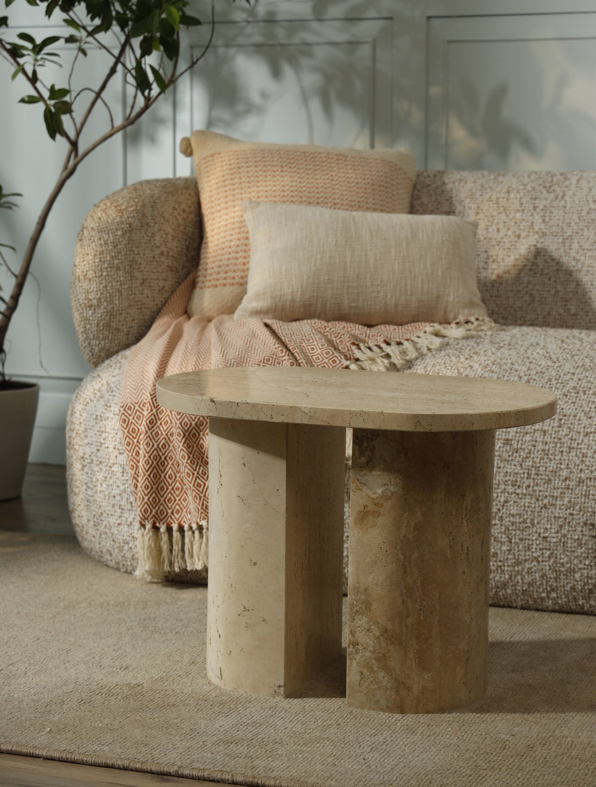 Isle Travertine Side Table