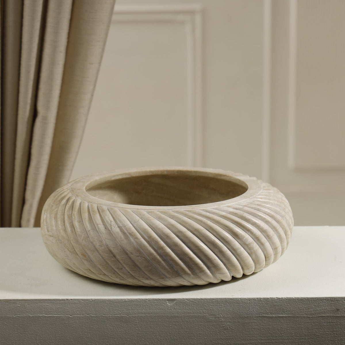 Drift Marble Bowl – Botticino