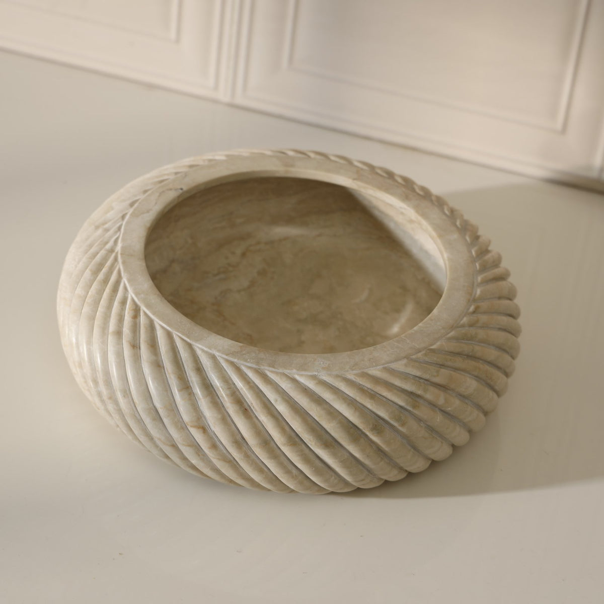 Drift Marble Bowl – Botticino