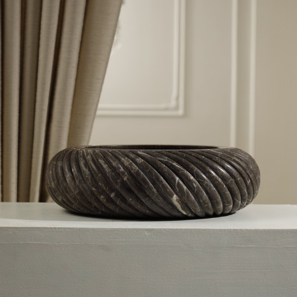 Drift Marble Bowl – Dark Emperador