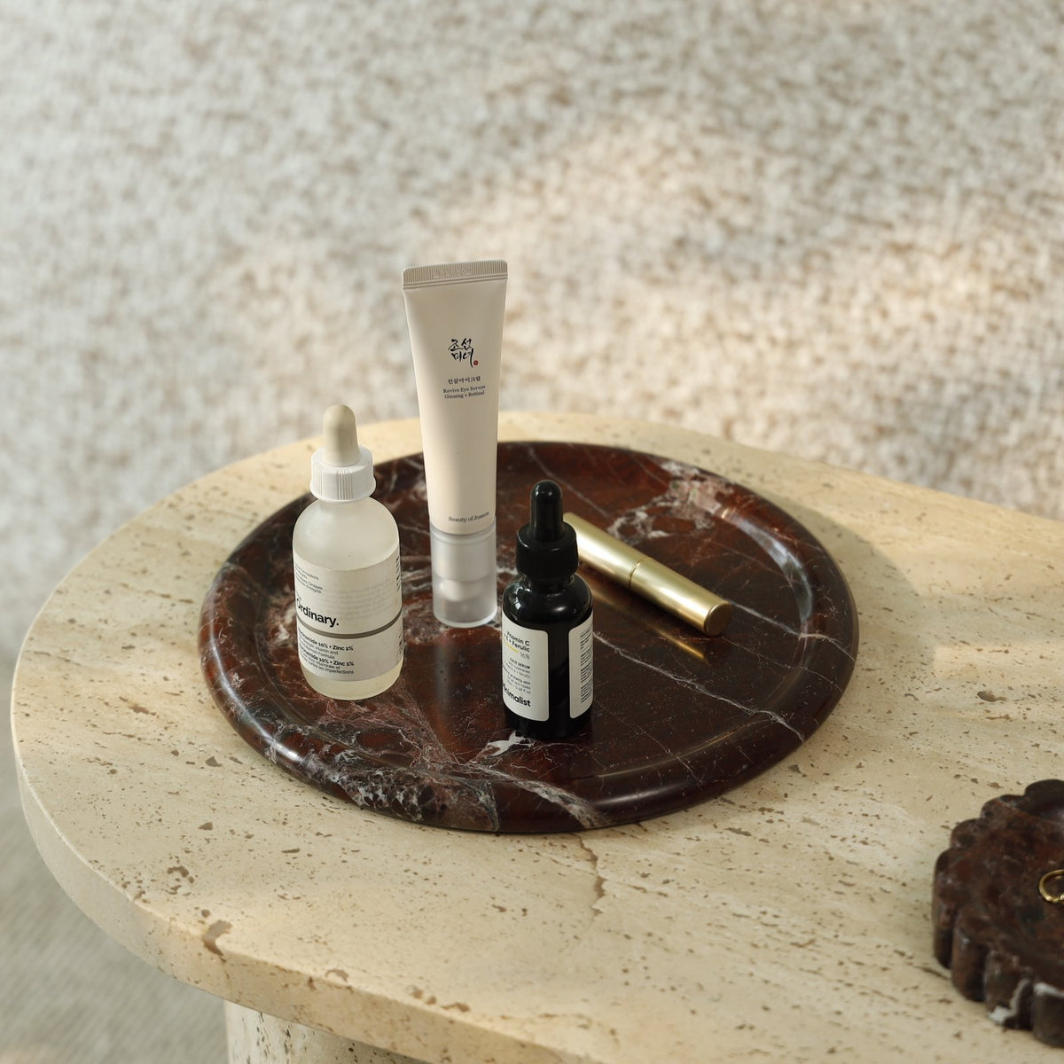 Strata Marble Tray – Rosso Levanto