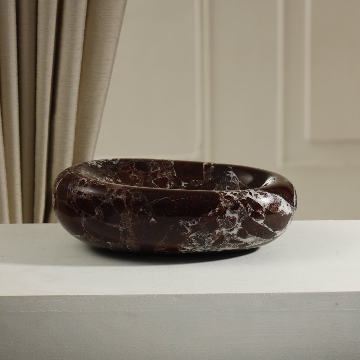 Halo Marble Bowl – Rosso Levanto