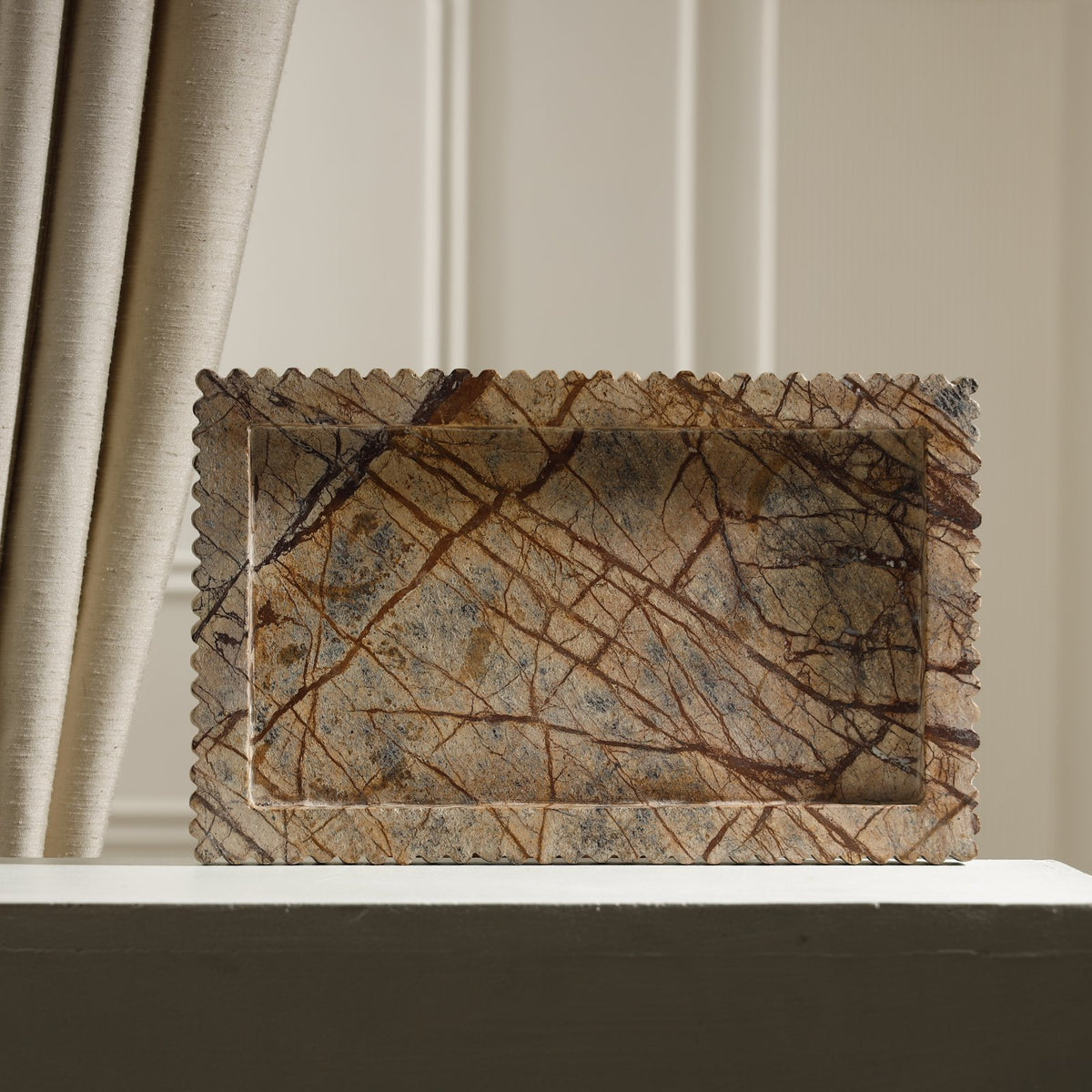 Riviera Scalloped Marble Tray