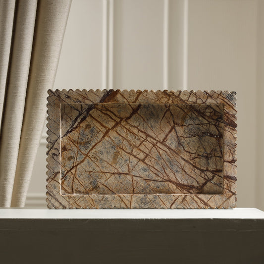Riviera Scalloped Marble Tray