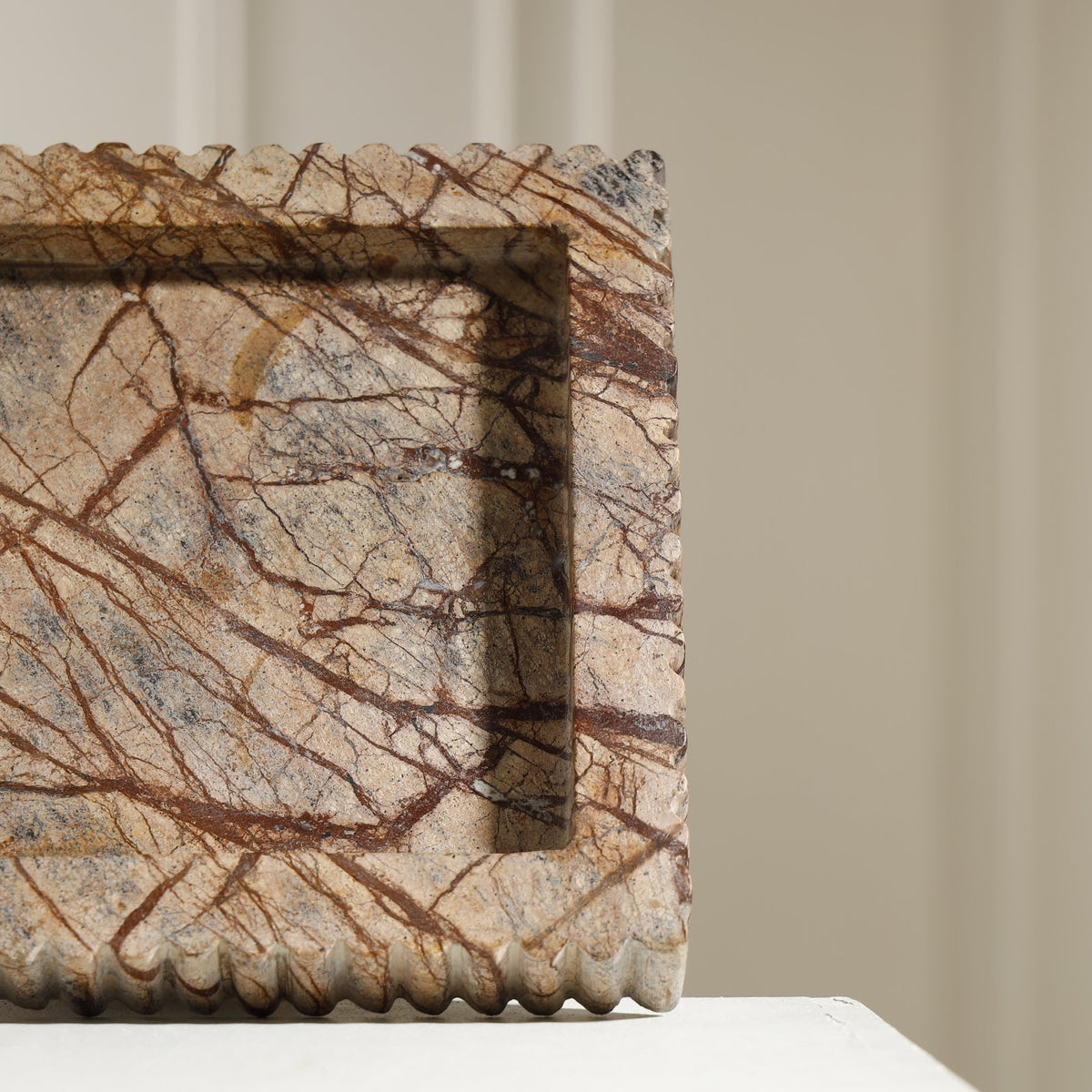 Riviera Scalloped Marble Tray