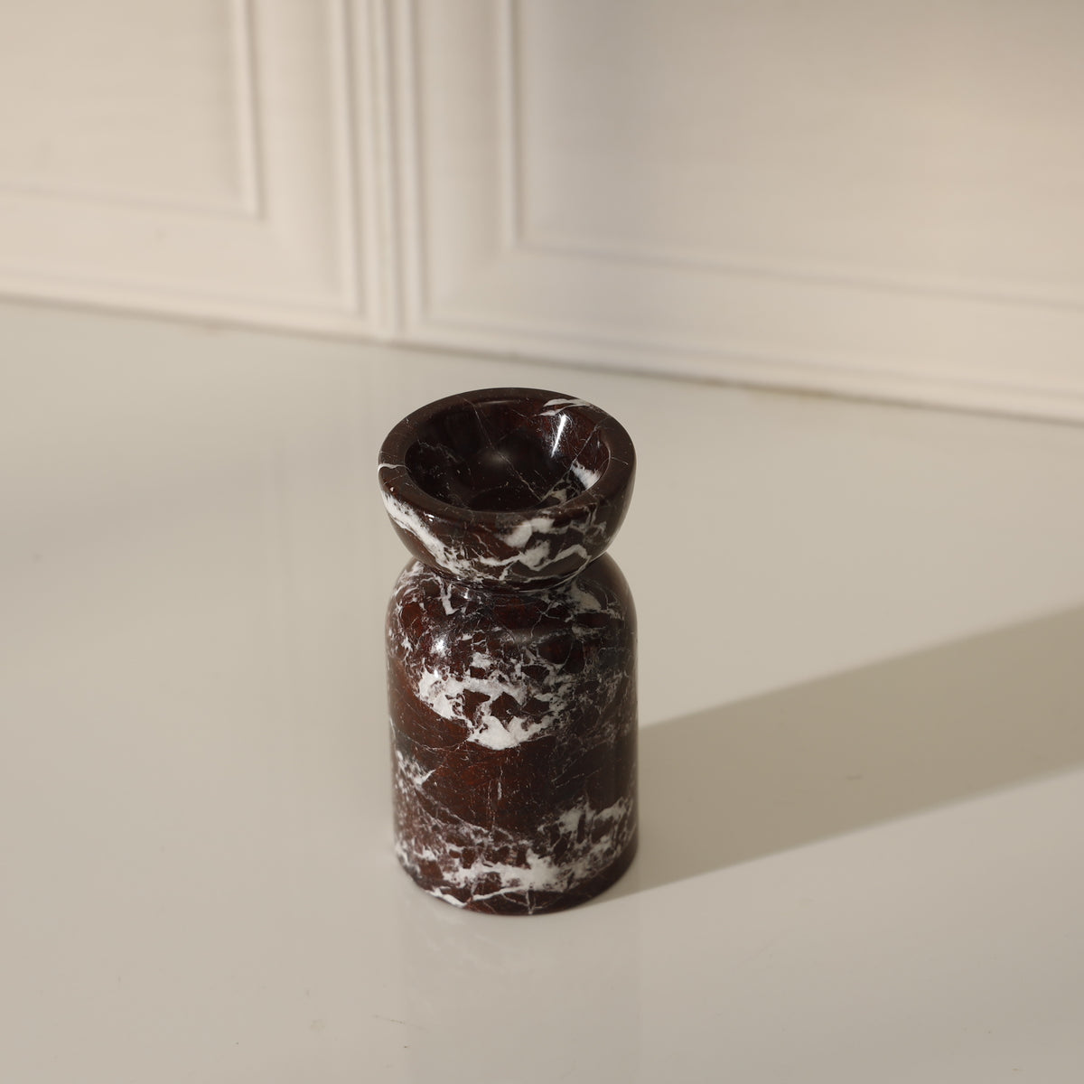Terra Marble Candle Holder – Rosso Levanto