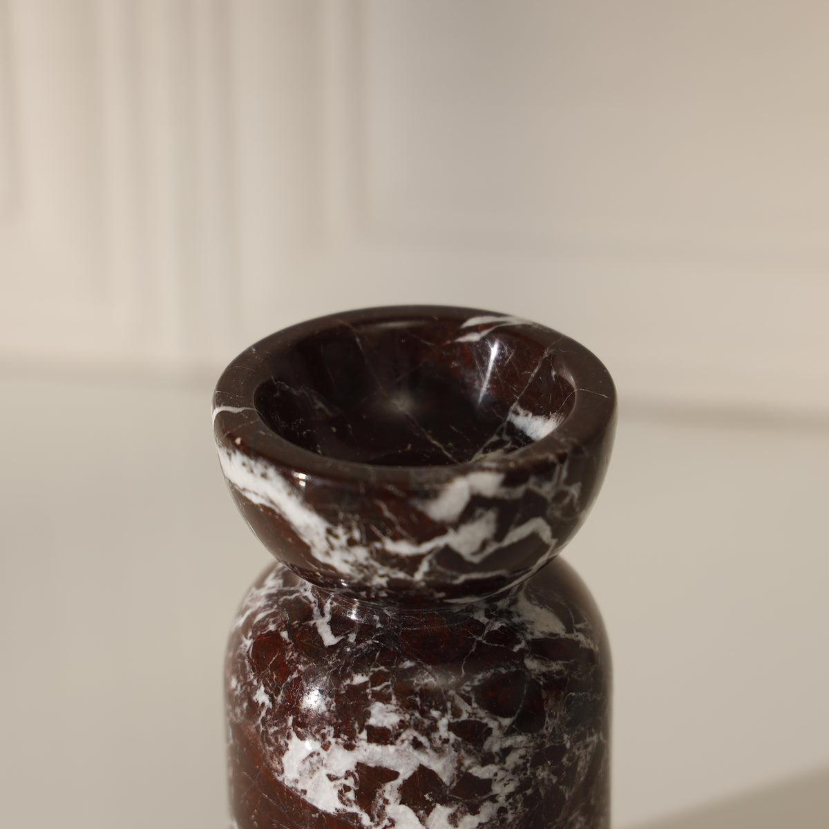 Terra Marble Candle Holder – Rosso Levanto