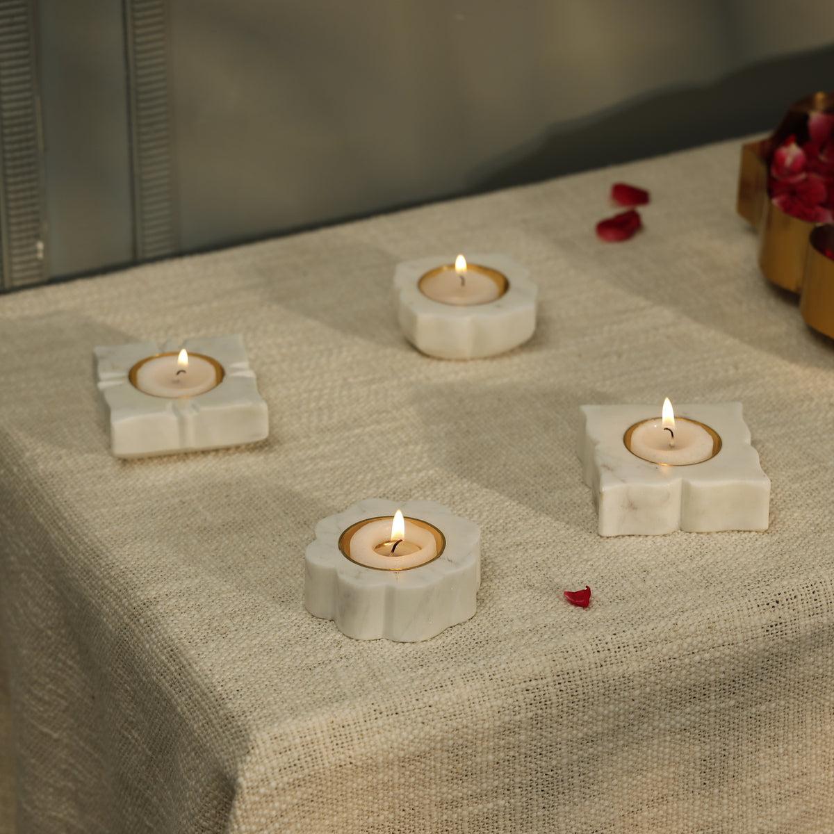 Vara Marble Candle Holder — Set of 2