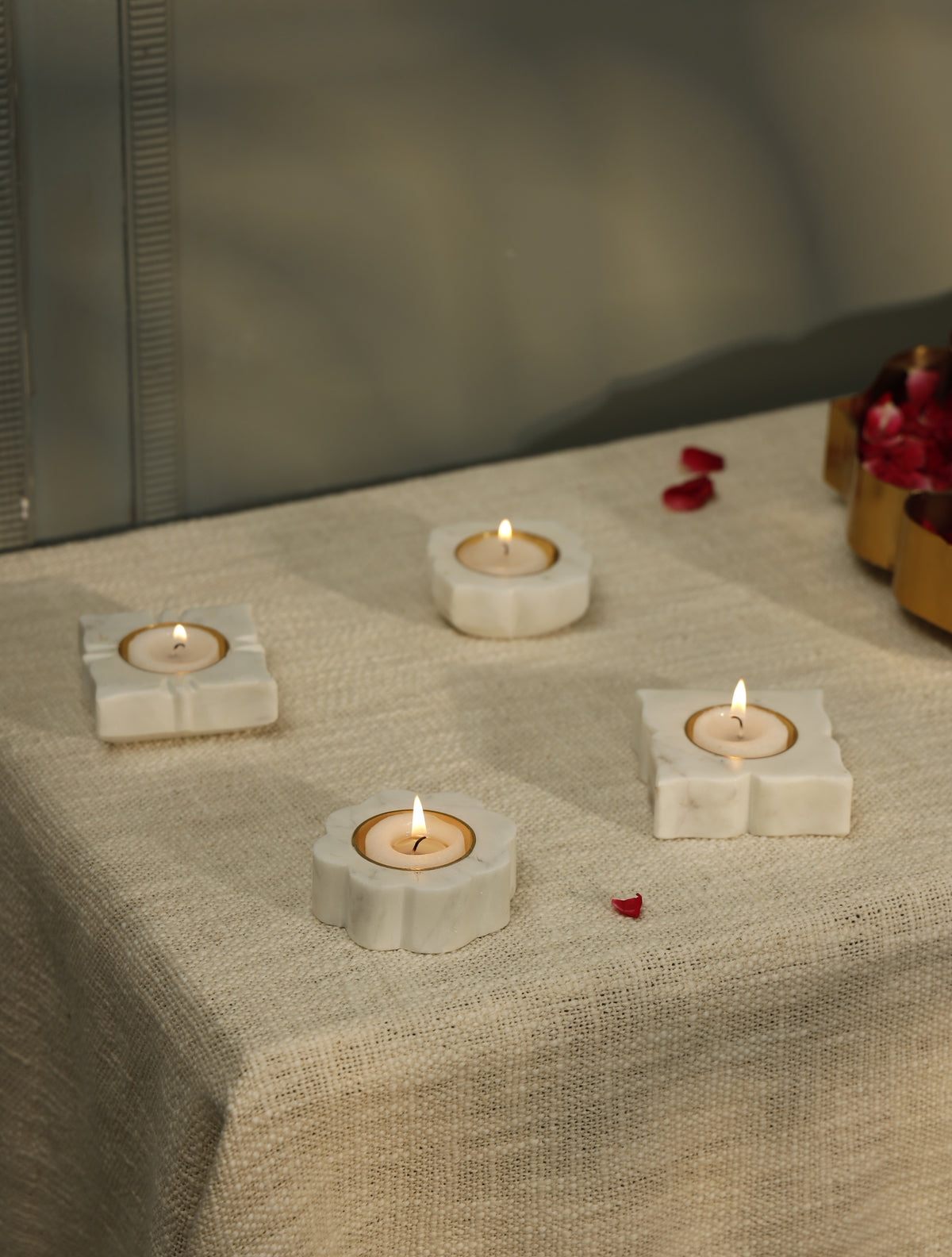 Vara Marble Candle Holder — Set of 2