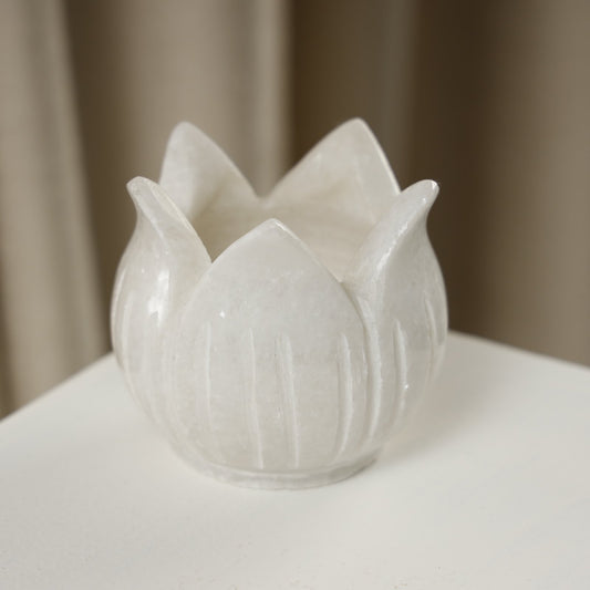 Lotus Marble Candle Holder