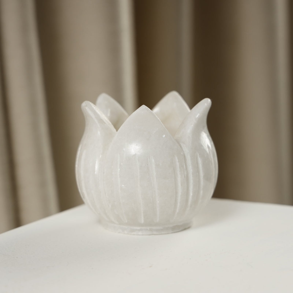 Lotus Marble Candle Holder